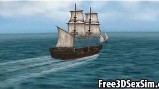 Sexy 3D ebony babe gets fucked on the beach porn video